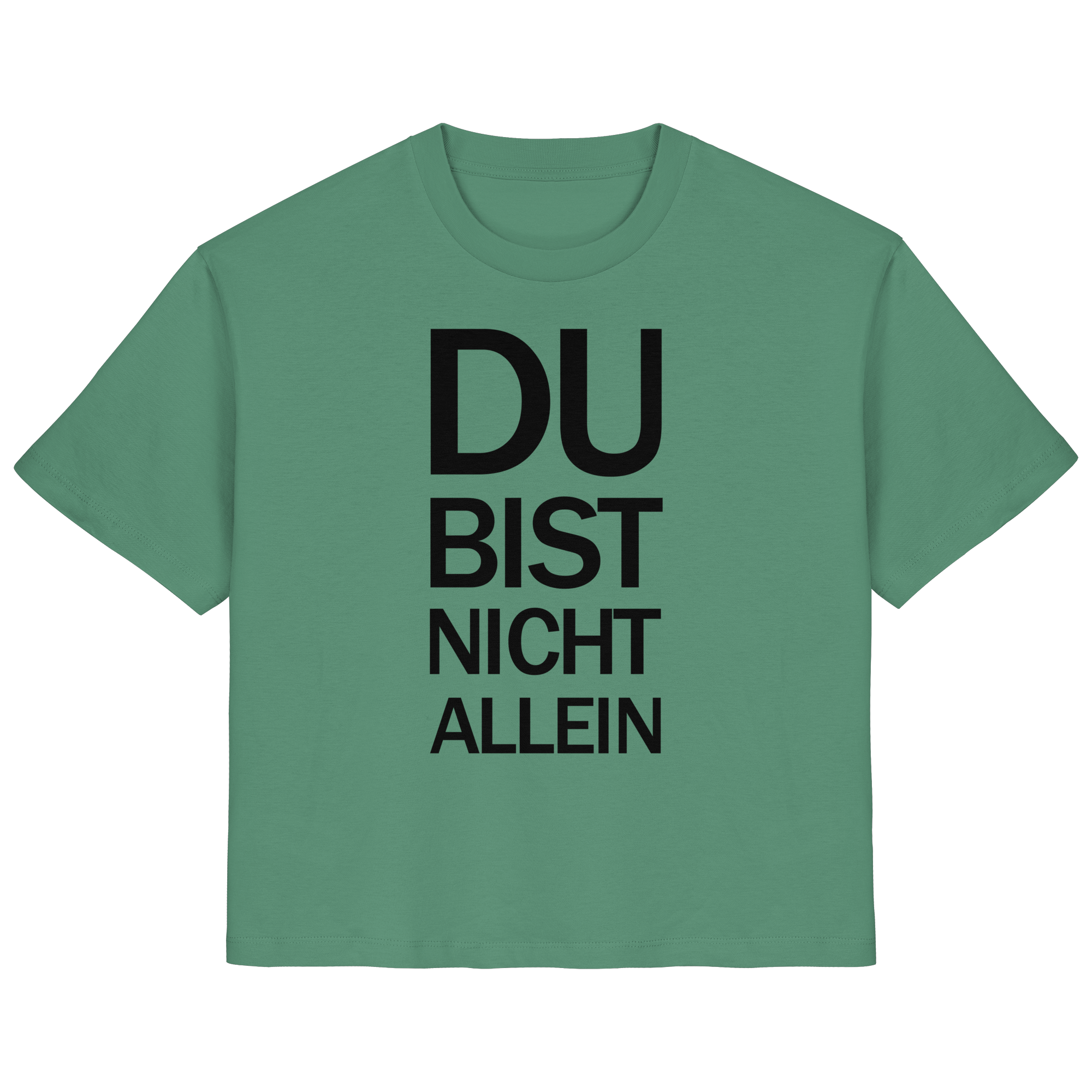 Green Bay Bio-Ladies-Shirt mit dem schwarzen Aufdruck Du bist nicht allein