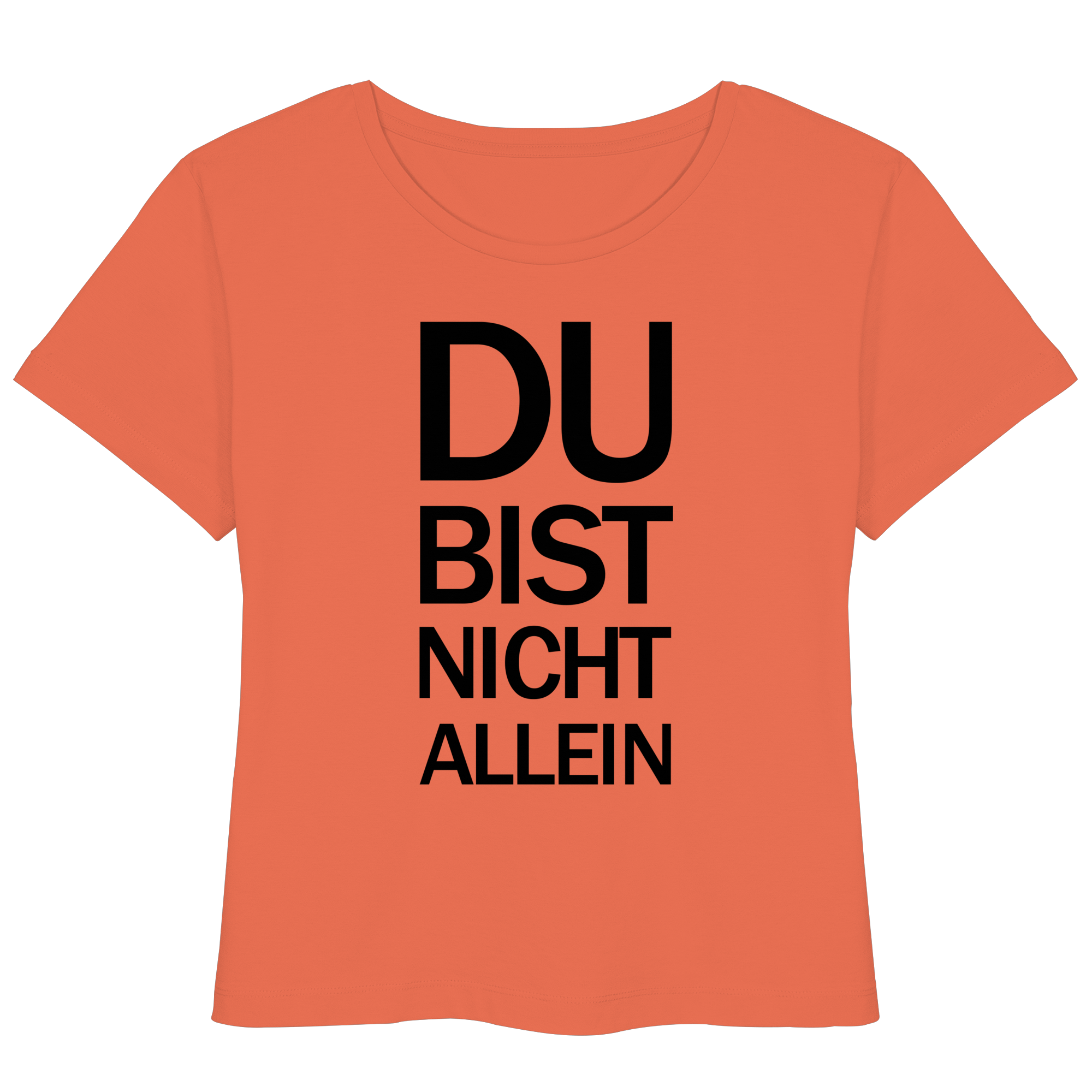 Fiesta Bio-Womens-Lightweight-Shirt mit dem schwarzen Aufdruck Du bist nicht allein