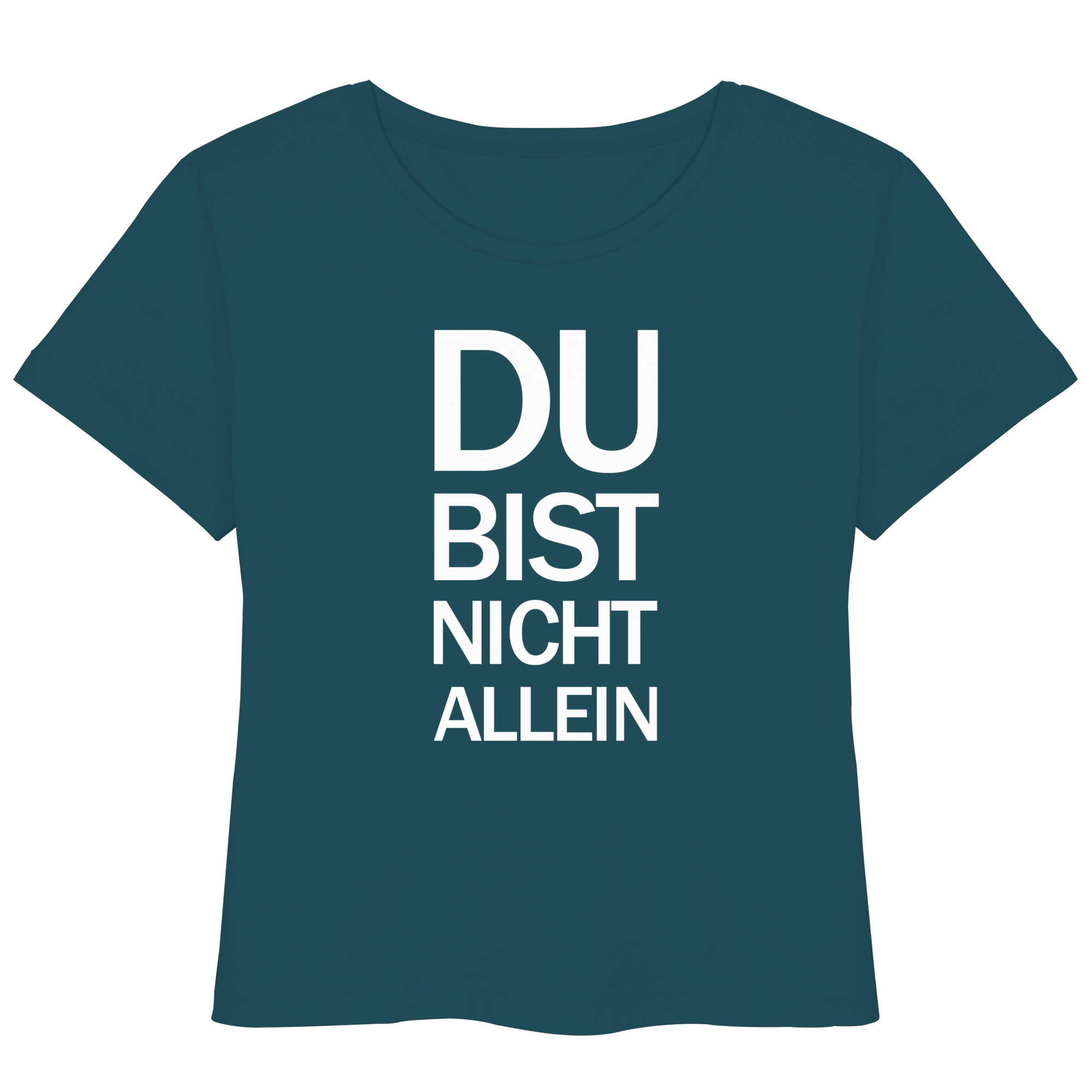 Sternengucker Bio-Womens-Lightweight-Shirt mit dem weißen Aufdruck Du bist nicht allein
