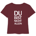 Burgundy Womens Organic Lightweight T-Shirt mit dem weissen Aufdruck Du bist nicht allein