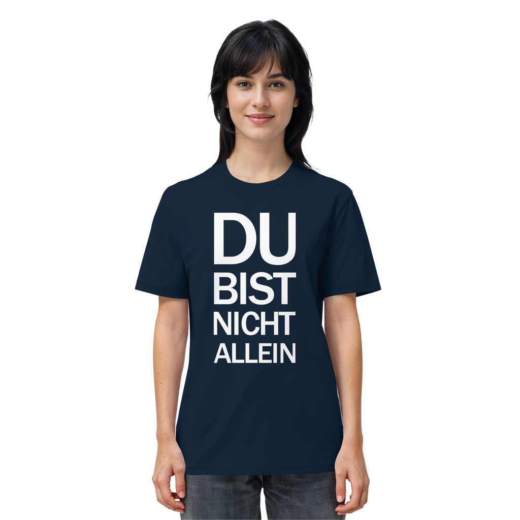 French Navy Organic Shirt mit dem weissen Aufdruck Du bist nicht allein