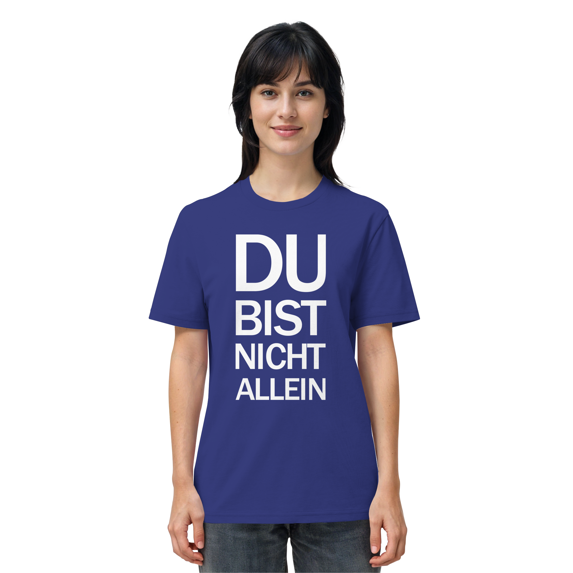 Worker Blue Organic Shirt mit dem weissen Aufdruck Du bist nicht allein